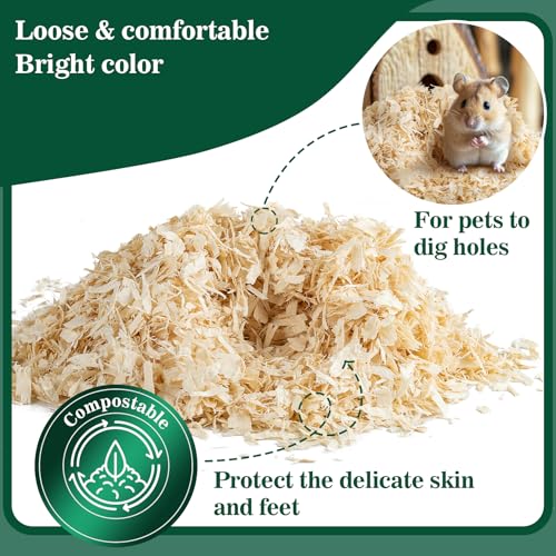 Sukh Hamster Bedding - Aspen Shavings Small Animal Pet Bedding | Aspen Bedding for Small Animals, Guinea Pigs, Rabbits, Hamsters, Gerbils, Chinchillas, Rats, Mice, Snakes & Hedgehogs, 14 OZ