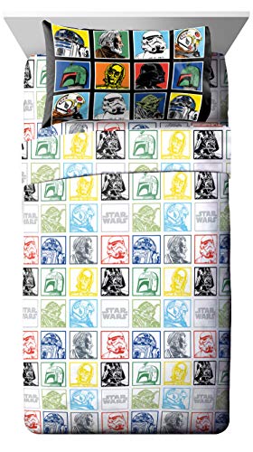 Star Wars Full Size Comforter Set 5 Piece Soft Bedding for Boys, Multi | Darth Vader, Bed in a Bag, Comforter Sheets Pillowcases, Official Product, Soft Microfiber, Machine Washable, Boys Gift - color: Multi - Star Wars, size: Full