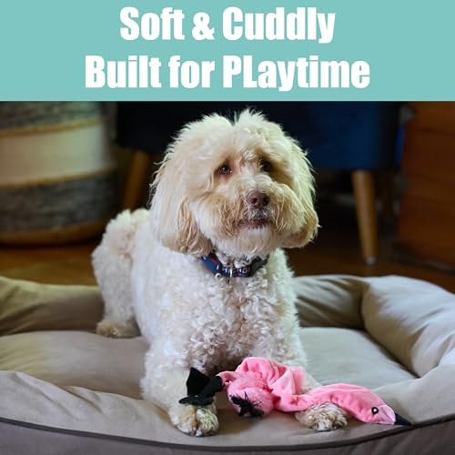 SPOT Skinneeez Flamingo 19 Inch Stuffing-Free Plush Dog Toy with Dual Squeakers – Long Interactive Chew Toy for Medium and Large Dogs – Mess-Free Play for Light & Moderate Chewers - style: Flamingo