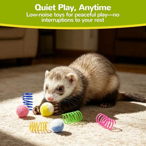 20 Pack Ferret Toys, Ferret Chew Toys, Interactive Toys with Bells | Bell Balls, Sound Toys, Plush Chew Toys, Interactive Play Accessories, Small Animal Enrichment