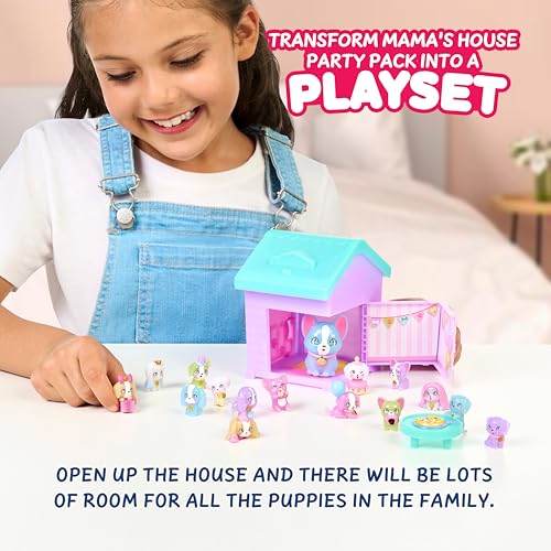 Little Live Pets Puppy House Playset, 15 Mini Collectible Puppies | Fold-out Mama's House, 80+ pups to collect, mystery accessory reveals; gift for kids ages 5+ - style: Puppy Party