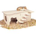 Hamster Wooden Houses with Steps, Hamster Hideout, Multi Chamber Room for Hamster Syrian Mice Gerbils Mouse Dwarf