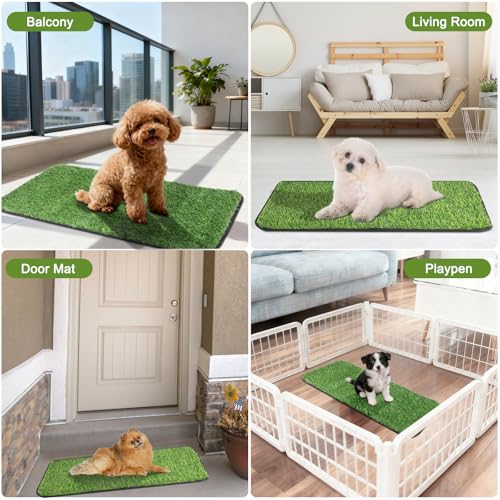 Washable Artificial Grass Mat for Dogs Pet Potty Training (15.7''*31.5'') | With Drainage Holes, Easy to Wash, for Puppy Training, Grass Doormat, Suitable for Indoor and Outdoor Daily Use
