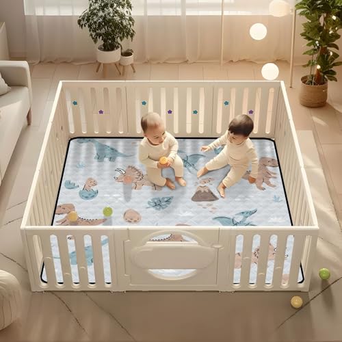 Baby Play Mat Dinosaurs Cartoon Eggs Volcanoes 50 x 50 Playpen Mat Baby Play Mats for Floor Play Gym Crawling Mat Non-Slip Cushioned Baby Playmat for Infants, Babies, Toddlers - color: multi 18