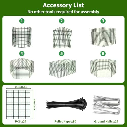8 Packs Round Plant Protector from Animals,Metal Wire Mesh Garden Plant Cages for Outdoor Gardening Supplies, Garden Protection Rabbits Chickens Ducks for Vegetables, Flowers, Shrubs (16'' x 12'') - size: 16'' x 12''