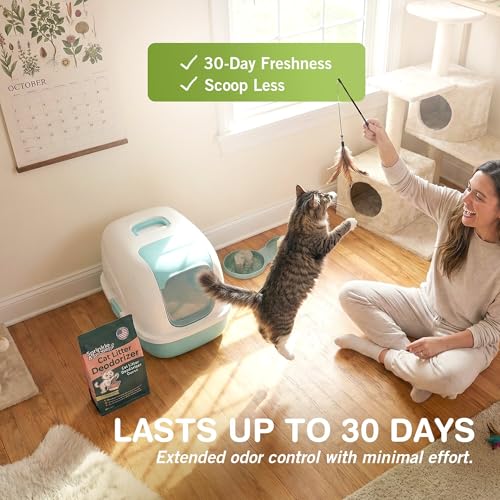 Sprinkle & Sweep: Litter Box Deodorizer Duo - 8oz Bag & Speed Sifter - Cat-Kitten Home Odor Neutralizer, Ultra-Absorbent Formula, Wood Handle Scooper - style: 1 Bag + Speed Sifter