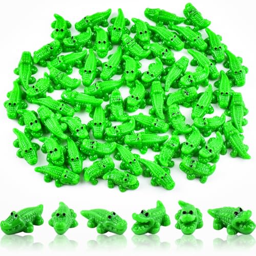 60 Pieces Mini Crocodile Animals Tiny Resin Animals for Dollhouse Fairy Garden Landscape Aquarium Party Decorations - style: Crocodile