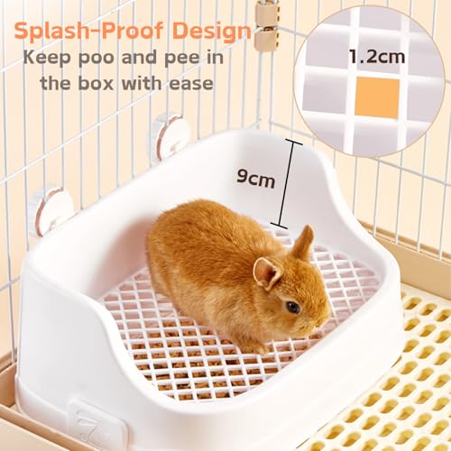 Rabbit Litter Box, Small Animals Litter Tray for Cage Detachable Bedding Litter Pan Potty Toilet Trainer Corner for Pet Rabbits Guinea Pigs Hamsters Chinchillas (Green) - color: Green