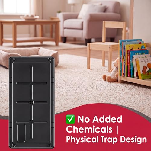 Qualirey 48 Pack Rat Glue Traps 10x5 Inch, Pre-Baited Heavy Duty Mouse Sticky Traps for Mice Snakes Roaches, Large Adhesive Glue Boards with Peanut Scent, No Touch Disposal, Indoor Outdoor (Black) | Catches Mice Snakes Roaches Scorpions Insects, Peanut Sc
