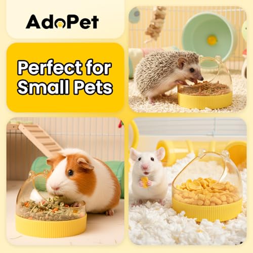 Cute Hamster Food Bowl Brown, Spill Resistant Dome Pet Feeding Dish for Small Animals, Easy Clean Durable Bowl (Yellow) - color: Yellow