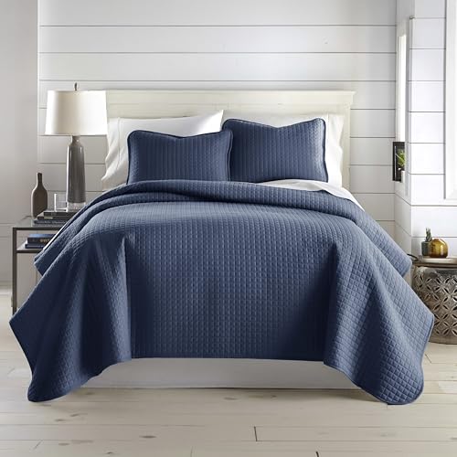 Southshore Fine Living, Inc. Oversized Twin Quilt Bedding Set, Microfiber Quilts, Summer Bedspread & Coverlet Sets, Pet Hair Resistant Bedding, Twin XL Quilt Set with 1 Pillow Sham, Dark Blue Quilt - color: 05 - Dark Blue, size: Twin / Twin XL