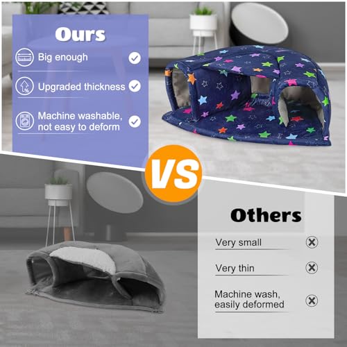 Unicorn Catcher Washable Guinea Pig Hideout Large Cozy Bed for Small Pets | Warm Plush Pet House Featuring A Semi-Closed Design For Hamsters Chinchillas And Bunnies To Sleep In Secure Comfort - color: Blue