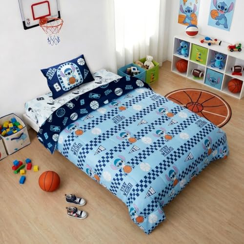 Northwest Disney Lilo & Stitch Twin Comforter Set, Reversible Design Ultra Soft Fade Resistant Microfiber Kids Bedding Set, Officially Licensed - color: Stitch