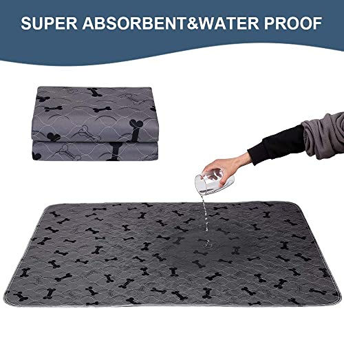 Washable Dog Pee Pads with Free Grooming Gloves,Non Slip Dog Mats with Great Urine Absorption,Reusable Puppy Pee Pads for Whelping,Potty,Training,Playpen - size: 48x48 Inch (Pack of 2)
