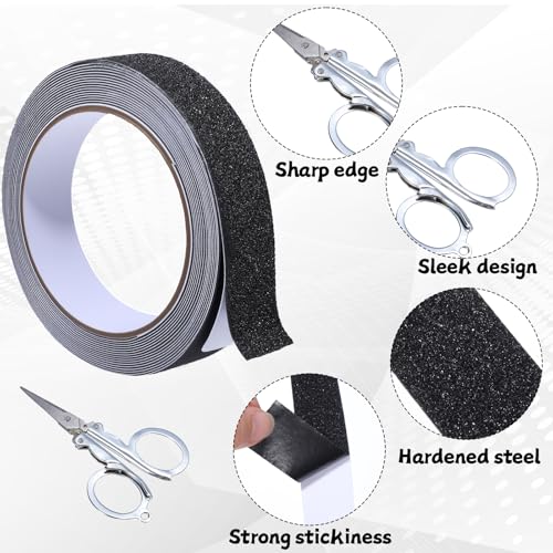 16.4 Ft Sandy Trimmer Strip with Foldable Scissor, Anti-Slip Traction Tape Sandy Track for Small Pet Exercise Wheel, Hedgehog Wheel Hamster Running Wheels for Gliders, Squirrels, Guinea Pigs (Black)
