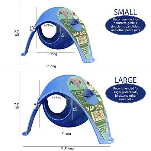 Exotic Nutrition Nap Nook - Unique Nest Pod Cage Accessory Toy - Use Grounded or Hanging - Sugar Gliders, Hamsters, Mice, Rats, Birds, Degus, Chinchillas, & Other Small Pets (Small) - size: Small
