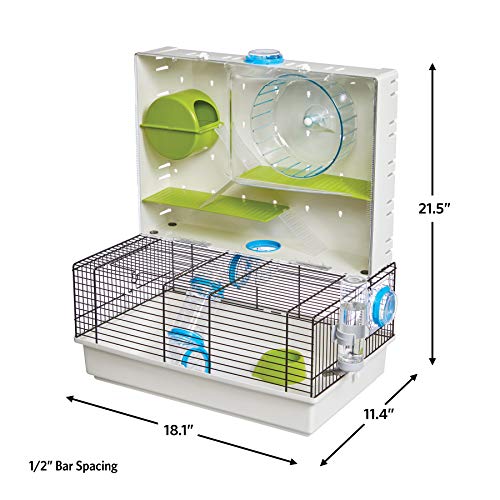 MidWest Homes for Pets Hamster Cage | Awesome Arcade Hamster Home (White) | 18.11 x 11.61 x 21.26 Inch - color: White, size: 18.1"L x 11.4"W x 21.5"H
