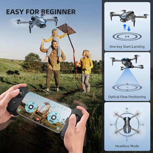 Drone with Camera 1080P HD FPV Foldable Mini Drone for Beginners Kids Adults, Drone with One Key Take Off/Landing, Gesture Selfie, Altitude Hold, 3D Flip, Easy to Fly, 2 Batteries, Toys for Boys Girls - color: Army Green