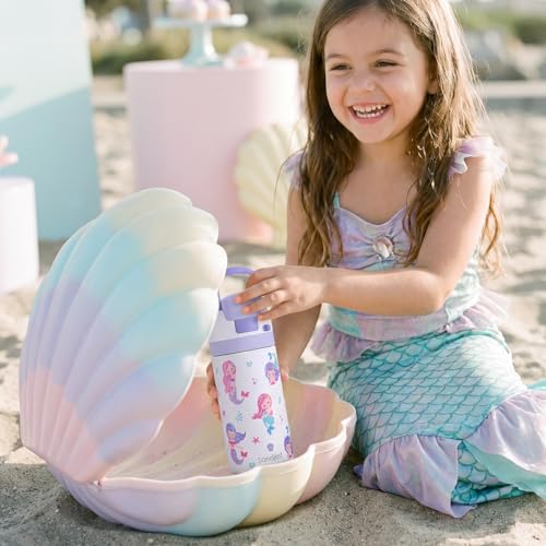 Mermaid Kids Insulated Stainless Steel Water Bottle 16 Oz, Travel Tumbler for School, Sports for Girls, Birthday, Back To School - color: Mermaid