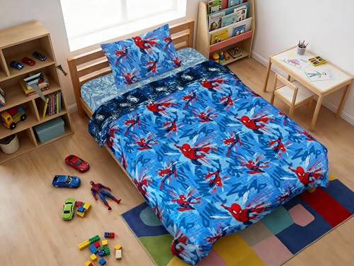 Marvel Spiderman Twin Comforter Set, Reversible Design Ultra Soft Fade Resistant Microfiber Kids Bedding Set, Officially Licensed - color: Spiderman
