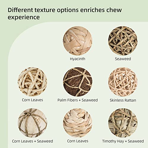 andwe Small Animals Play Activity Balls Rolling Chew Toys(Pack of 8) | Easy to nibble For Rabbits Guinea Pigs Chinchilla Bunny Degus, Pet Cage Entertainment - size: Pack of 8