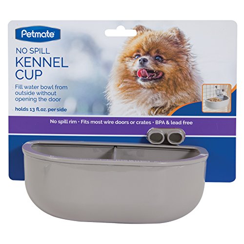 Petmate Double Diner Kennel Bowl, Gray, Small - size: 1 Count (Pack of 1)
