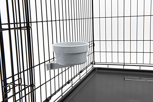 Lixit® Kennel Cage Food or Water Bowl, Non Spill Hanging Removable Dog Crate Bowls, Carrier Water-Food Bowl for Dogs or Cats, Attaches to Cages for Feeding and Drinking, Gray, 20 Oz (Pack of 6) - size: 20oz (Pack of 6)