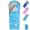 KidzAdventure Mummy Style 32 – 59F Kids Sleeping Bag with Pillow Sleeve, 4 Season, Lightweight and Backpacking Style, Ideal for Camping, Sleepover, Boys, Girls, and Youth - color: Aqua youth up to 5\'7"