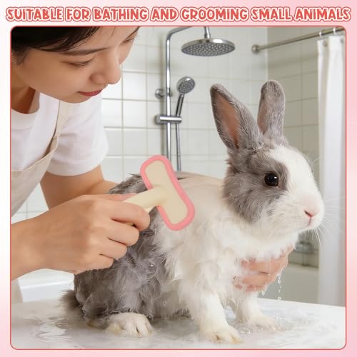 Rabbit Brush, Soft Silicone Small Animal Massage Comb, Practical Bunny Brush for Grooming, Bunny Grooming Kit Supplies Suitable for Cats Puppies & Other Pets - color: 1pc/pink