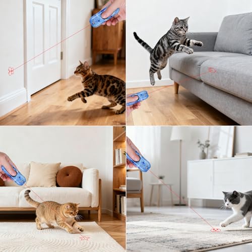 TBTeek Cat Toy, Finger Rotatable, 3 Modes, 5 Fun Patterns | Rechargeable, Portable Dog Cat Toy for Indoor Cats Chasing Exercise - size: 1pc finger rotatable