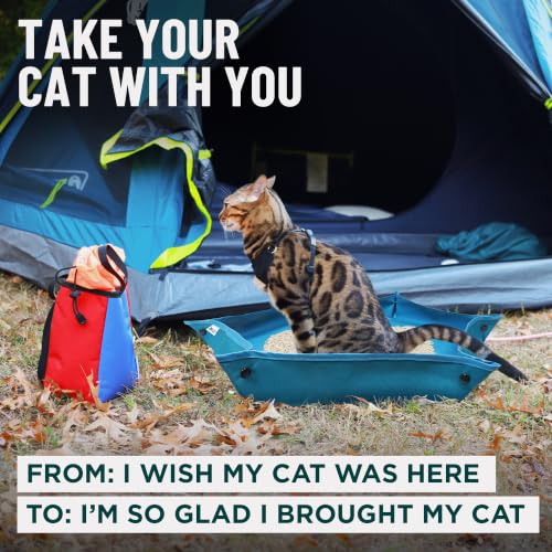OutdoorBengal Go Litter™ Portable Travel Litter Box for Cats (Tray, XL) | Foldable collapsible pan for large felines, leak proof and non stick, wipes clean, camping, car, RV and airplane essentials - style: Large Tray