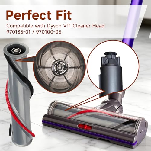 For Dyson V11 Roller Brush Replacement: For Dyson V11 Animal Absolute Cordless Vacuum - Reduce Noise Remove Pet Hair Easy To Install For Dyson Replacement Parts No 970135-01, 970100-05