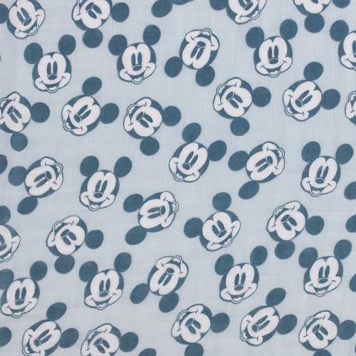 Disney Mickey Mouse 3 Piece Muslin Swaddle Baby Blanket Set - color: Mickey Mouse Gray, Charcoal, and White