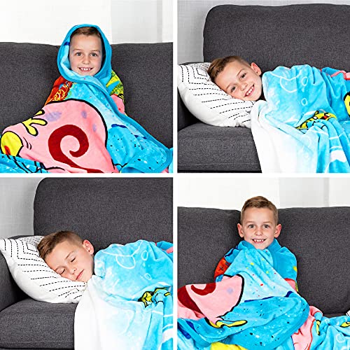 Franco Kids Bedding Super Soft Plush Micro Raschel Blanket, 62 in x 90 in, Spongebob Squarepants, Multicolour, Prints May Vary - color: Spongebob Squarepants, size: 62 in x 90 in