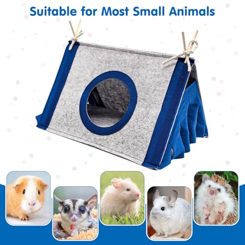 Fhiny Guinea Pig Hideout, Washable Guinea Pig Hideaway 14.6"x 9.8"x 8.3" Removable Triangular Bunny Tent Small Animal Bed for Bunnies Chinchillas Hedgehogs to Rest and Hide