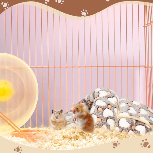 2 Pcs Guinea Pig Hideouts Guinea Pig Bed Washable Bunny Bedding Cuddle Warm Small Pet Sack Supplies Portable Pet Carrier Cage Nest Accessories for Cage(Gray, Pink,Heart) - color: Gray, Pink