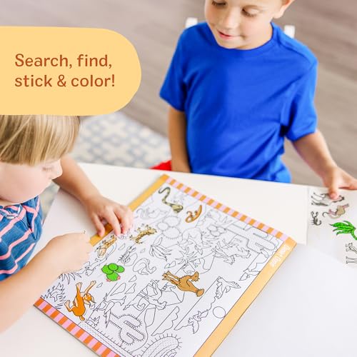 Melissa & Doug Seek & Find Sticker Pad – Animals, 400+ Stickers & 14 Scenes to Color, Search & Find Sticker Activity Pad for Coloring & Matching, Creative Learning Toys for Kids 4+ - FSC Certified