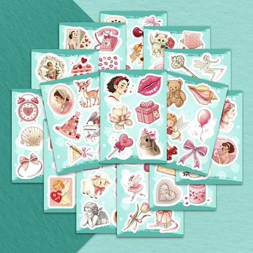100Pcs Coquette Stickers and Decals for Laptop - Pink Aethetic Stickers for Water Bottle - Coquette Gifts - Gift for Women & Men - color: Coquette Stickers