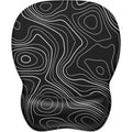 MROCO Ergonomic Mouse Pad Gel Wrist Rest, 9.4 x 8.1 in, Black Topographic | Ergonomic Shape Design, Multiple Pattern Options, Gel Wrist Comfort, Smooth Lycra Surface, Non-Slip PU Base - color: Black Topographic