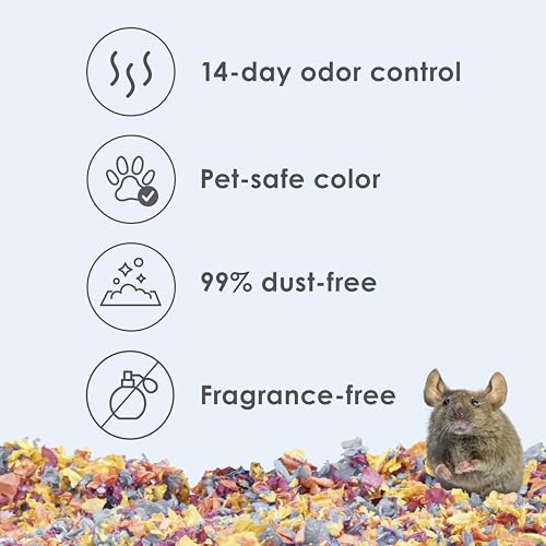 Kaytee Clean & Cozy Colors, Small Animal Bedding with Extreme Odor Control, Kaleidoscope, 24.6 Liters - color: Kaleidoscope, size: 24.6 Liter