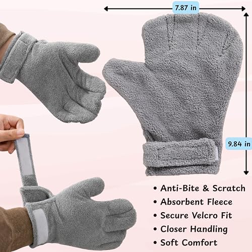 Sugar Glider Cage Accessories Pet Handling Gloves, 2 Soft Bonding Mitts + 2 Mini Feeding Spoons, Cage-Side Care Set Grooming, Treat Portioning Daily Handling, For Sugar Glider Hamster Hedgehog (Grey) - color: Grey