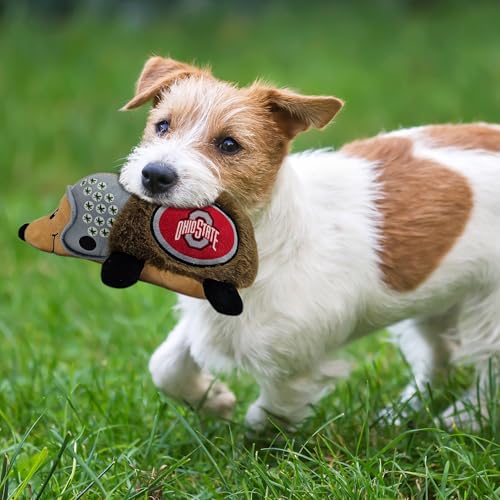 NCAA Ohio State Buckeyes Plush Hedgehog Toy for Dogs & Cats, Cool Soft Pet Toy for Fun and Interactive Play, Dog Chew Toy with Squeaker, Licensed Hot Pet Toy - color: Ohio State Buckeyes