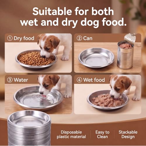 500 Pcs Mini Pet Disposable Feeding Bowls Bulk, Small Plastic Travel Food Bowls for Small Cats, Puppies, and Other Pets - Ideal for Dry & Wet Food, Water