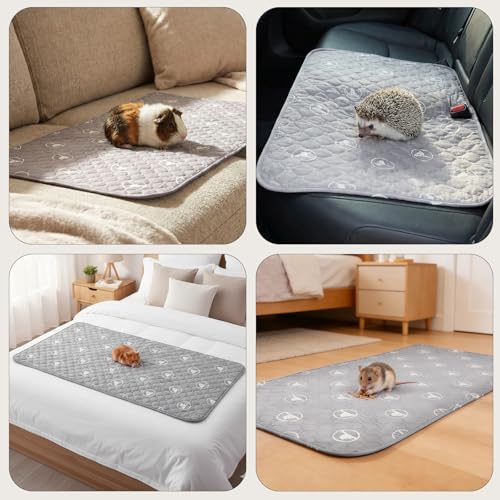 PJYuCien 2 Pack 24"x48" Reusable Playpen Training Pad for Puppies, Gray | Ideal for Small Animals, Dog Crate Pad, Travel Mat, Sofa Protector, Non-slip Dotted Bottom, Machine Washable - color: Gray White, size: 24"x48" (2 Packs)