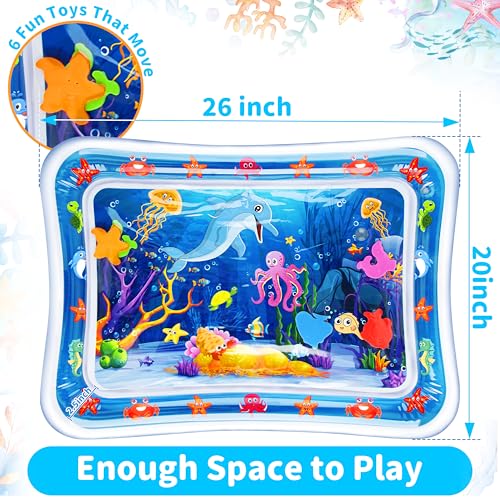 Yeeeasy Tummy Time Water Mat丨Inflatable Tummy Time Water Play Mat for Babies, Infants and Toddlers 3 to 24 Months Promote Development Toys Baby Toys essentials and Gifts - color: Blue