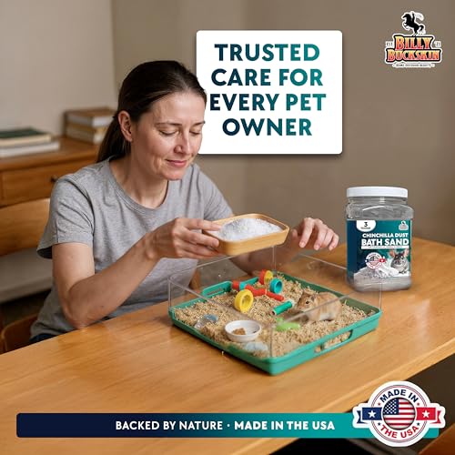 3 LB. Chinchilla Dust Bath Jar - Pure Cleansing Pumice Sand Dust for Cleaning Small Pets Like Gerbils, Mice, Degu - Premium, All Natural Dusting Powder - Chinchilla Accessories by Billy Buckskin - size: 3 Lb.