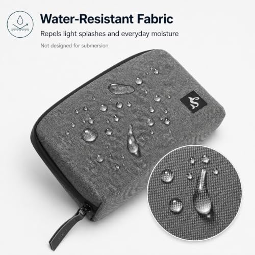 simtoper Electronic Organizer Travel Case – Waterproof Cable Bag for Cord, Charger, Hard Disk, Power Bank – Small Tech Storage for Travel, Backpack, Business Trip, Airplane - color: Grey, size: Large