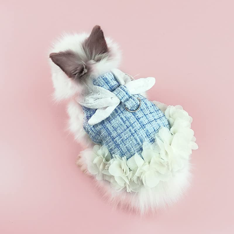 Bunny Harness and Leash,Adjustable Soft Guinea Pig Clothes Pet Rabbit Ferret Harness Costumes for Small Animals Dress - color: Blue, size: Medium