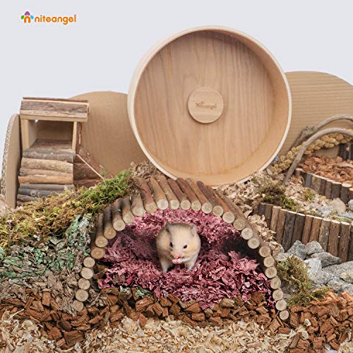 Niteangel Wooden Ladder Bridge, Hamster Mouse Rat Rodents Toy, Small Animal Chew Toy (15.7" x 5.9") - size: 15.7" x 5.9"