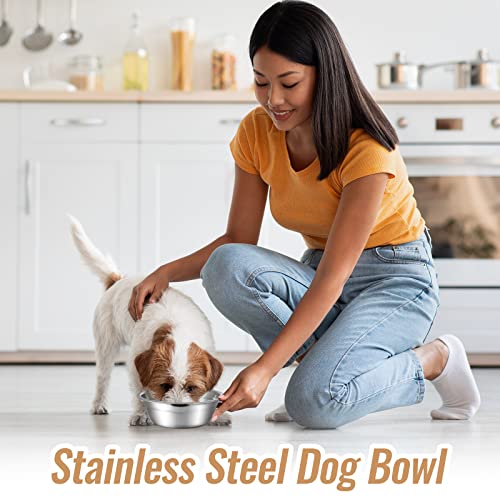 Nuanchu 15 Pack Stainless Steel Dog Bowls Bulk, 15 oz Pet Food Water Bowls for Small Dogs/cat, Dishwasher Safe Feeder for Multi-pet Homes/pet Shop - size: 15 oz